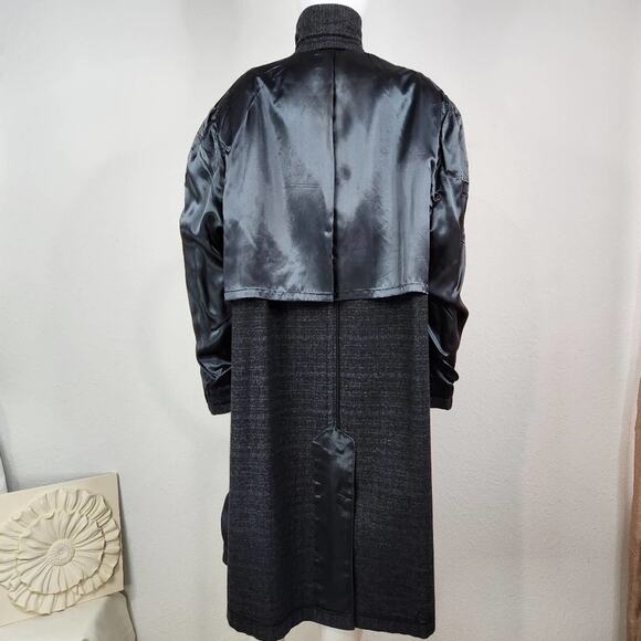 Vintage Custom Tailored Wool Monogramed Coat XLarge - Picture 10 of 16